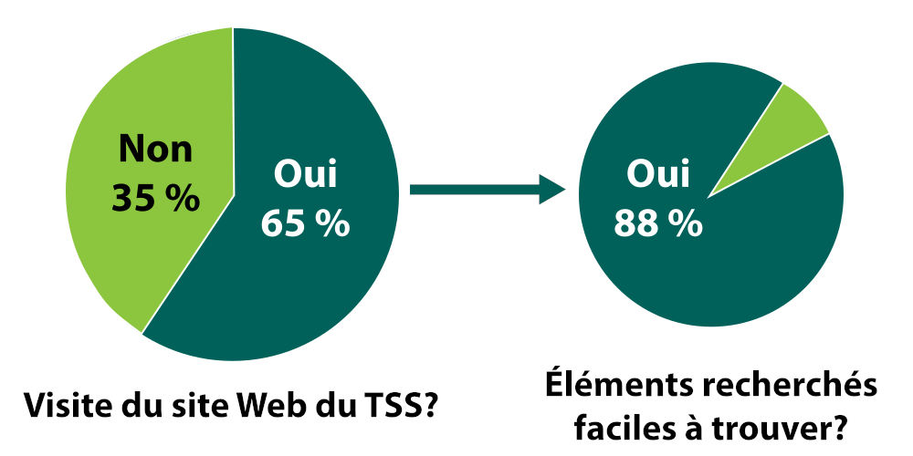 graphique à secteurs des visites au site web du Tribunal
